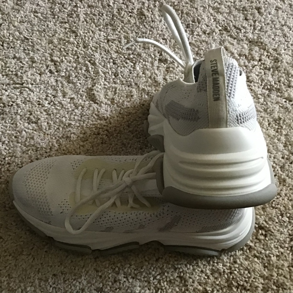 Steve Madden White and Gray Athletic Shoes